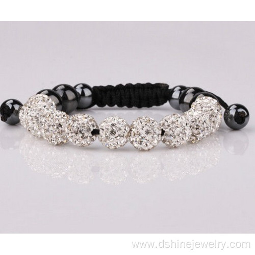 10mm Shamballa Bead Jewelry With Crystal Pave Beads Bracelet